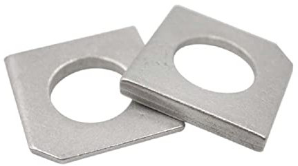 Ctongrun-Flache Unterlegscheiben M6 M8 M10 M12 M14 M16 M 20 M30 quadratische schräge Unterlegscheibe gekerbter Edelstahl 304 oder schwarzer U-Stahl GB853, 2-20 Stück, gute Korrosionsbeständigkeit(Stai