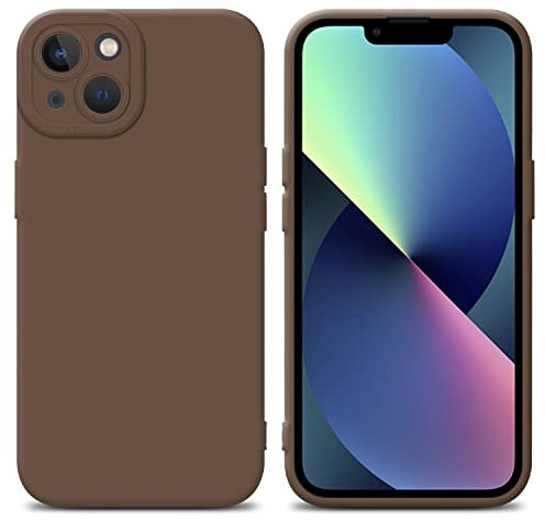 Cadorabo Hülle kompatibel mit Apple iPhone 14 Plus Schutzhülle TPU Silikon Case Liquid Design mit Kameraschutz Slim Kratzfest Weiche Gummi mit Rundumschutz Case Hülle für iPhone 14 Plus in Braun
