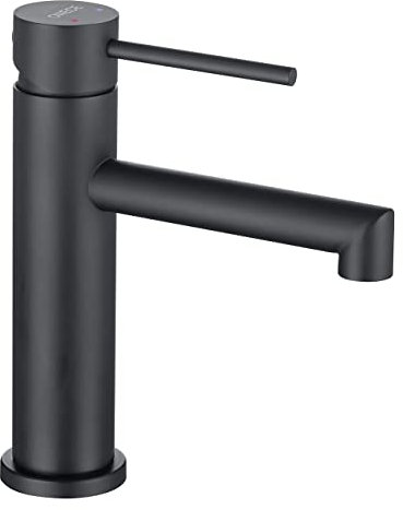 ONECE Wasserhahn Bad Schwarz, Waschtischarmatur mit Auslaufhöhe 105 mm, Einhebelmischer Badarmatur Edelstahl Mischbatterie Waschbecken Armatur mit Abnehmbar Bubbler