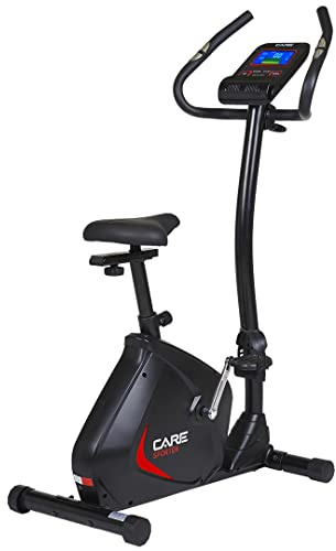 CARE FITNESS - Heimtrainer - SPORTER 21 Programme - Extrem leistungsstarker Heimtrainer - LCD-Bildschirm mit 6 Funktionen + taktile Herzschlagsensoren + verstellbarer Sitz