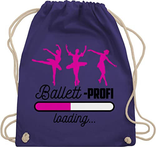 Shirtracer Turnbeutel Rucksack - Kinder Sport Kleidung - Ballett Profi loading - schwarz - Unisize - Lila - kinderturnbeutel tanz tänzerin beuteltasche tänzer baumwolle dance tanzen sprüche geschenk