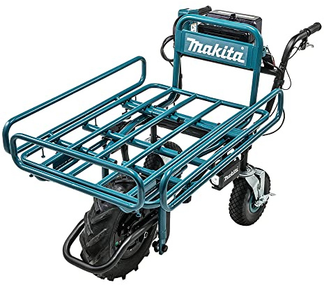Makita DCU180PTX3 18V Li-ion LXT Brushless Wheelbarrow complete with Pipe Frame Set, 2 x 5.0Ah Batteries and Twin Port Charger