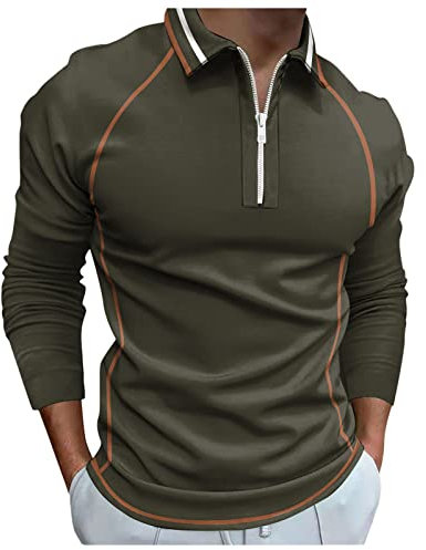 NQyIOS Men’s Short Sleeves Collared T Shirt Fashion Polo Shirts Classic Tops Golf Tennis T-Shirt Men Shirts Sales Clearance Polo Shirts for Men UK Blouses Army Green