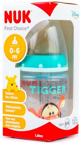 Nuk biberon fc+ winnie the pooh latex m 0-6 m azul 150 ml 1 ud
