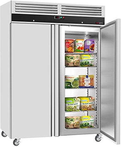 GGM Gastro | TKSJ1400ND | Tiefkühlschrank Edelstahl ECO - GN 2/1-1400 Liter - mit 2 Türen