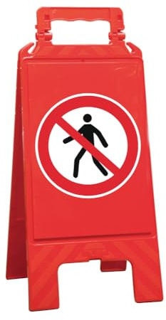 Warnaufsteller rot, Kunststoff, zur Kennzeichnung von Verbotszonen, Fußgänger