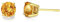 FANCIME Solide 14 Karat 585 Gelb Gold Klein Ohrstecker Ohrringe mit Echt Natürlich Citrin Schmuck für Damen Mädchen Mama, Durchmesser: 6 mm