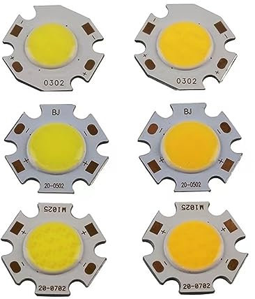 AMNOUR 2 Stück 3 W/5 W/7 W COB-Hochleistungs-LED-Perlenlampen-Chip, weißes, warmes weißes Licht, 270–300 Lumen, 350 mA(White,3w)