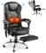 YODOLLA Bürostuhl, 200 kg Belastbarkeit, Ergonomischer Chefsessel, Schreibtischstuhl mit Liegefunktion, Höhenverstellbarer Computerstuhl mit Lederfußstütze, Schwarz