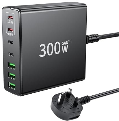 USB C Fast Charger Block: 300W GaN Charger 7 Port PD Charging Station Hub Brick for iPhone 15/14 iPad Series,Wall Charger Power Adapter for Samsung Galaxy Note,Laptop Charger for MacBook Dell