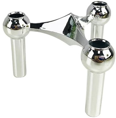 Dualoai 3 Armiger Kerzenhalter, Kerzenhalter, Molekulare Struktur, Kegelkerzenhalter für Hochzeit, Silber S