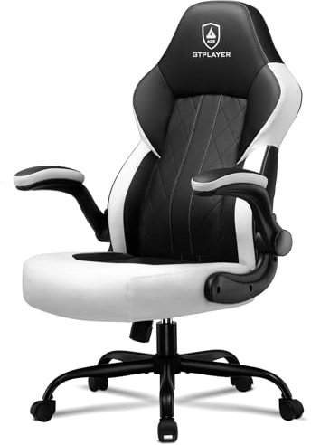 GTPLAYER Ergonomic Racing Computer Chair - Height Adjustable, 360° Swivel, Executive Office Desk Chair (White)