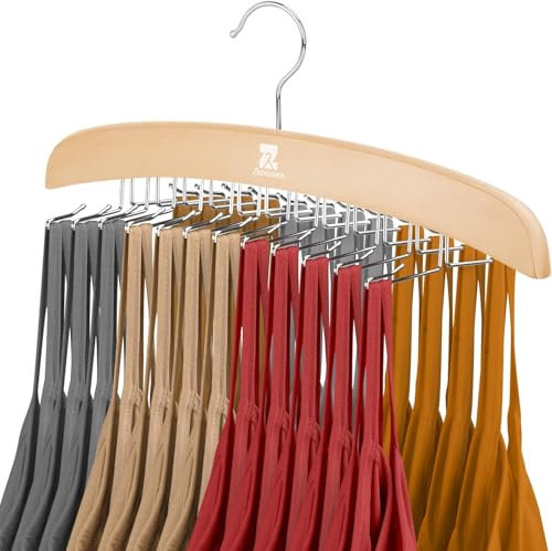 ZEDODIER Tank-Top-Kleiderbügel, 2 Stück, BH-Organizer für Schrank, 24 Aufbewahrungskapazität, rutschfester Krawattenhalter zum Aufhängen, Schrank-Organizer und Aufbewahrung für Camisoles, Tank-Tops,