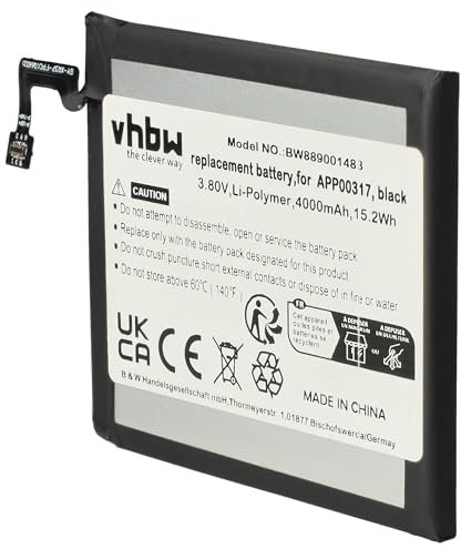 vhbw 1x batería Compatible con Cat/Caterpillar S62 Pro móvil, Smartphone (4000 mAh, 3,8 V, Li-Poli)