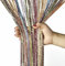 Yulun0328 String Curtain Panel, Glitter Retro Plain Tassel Door Curtain Fly Insect Bug Screen String for Doorway Living Room Party Events (Colorful, 100 * 200cm)