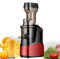 pedenencelia Cold Press Juicer With Reverse Function,Compact Vertical Slow Masticating Juice Machine - Easy To Clean, Quiet Motor, 2 Modes Press Filter For Fruit Juic/Ice Cream Shake,Red