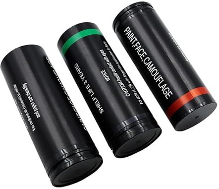 ANCLLO 3 Piezas Barras de Pintura Facial Barras de Pintura Corporal para Cara y Ojos para Deportes Béisbol Softbol Jugador de Fútbol Juego de Halloween Cosplay (Marrón Negro Verde)