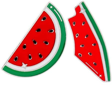 VALICLUD 2 Pièces Broche Badge Pastèque Broche Pastèque Palestine Broche De Fruits Bijoux Pastèque Palestine Clips De Broche Pastèque Broche De Dessin Animé Rouge De Zinc