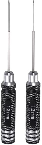 sourcing map 2pcs RC Hex Screwdriver 1.3mm Hexagon Screwdrivers Wrench RC Hex Driver Repair Tool for RC Models Car Helicopter Boat