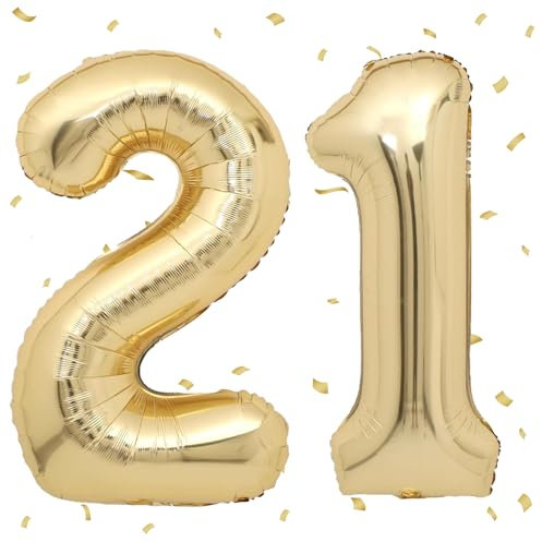 UDRKFOPK Weißgold Luftballon 21,Zahlen Luftballon Weißgold,40 Zoll Weißgold Folienballon 21,Weißgold Zahlenballon 21 Helium Ballon Luftballon 21 Geburtstag für 21st Geburtstagsdeko Mädchen Junge