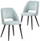 B&D home® Esszimmerstuhl Vicky 2er Set – Polsterstuhl aus hochwertigem Kordsamt in blau, ergonomisch & stabil, Metallbeine Schwarz, modern Industrial Design für Esszimmer, Küche & Büro
