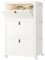 HOMIDEC Wardrobe Storage Organiser,3 Tier Stackable Clothes Storage Boxes with Wheels,Folding Drawers for Clothes,Cupboard Organiser for Bedroom Wardrobe Bathroom Kitchen,Milk-white 22L*3 Pack