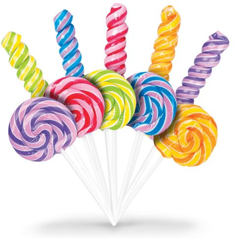 Rainbow Pop Lutscher, bunte Spirale, intensiver Frucht-Geschmack, ideal für Geburtstage, Snacks, Geschenke und Partydekorationen, 10 Stück