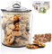 Myiosus Bocal en Verre avec Couvercle, Grand 3,9L Bocaux en Verre Hermétique, Bocal à Biscuits Bonbonnière en Verre pour Cuisine, Farine, Biscuits, Bonbons, 15 Sacs de Rangement pour Aliments