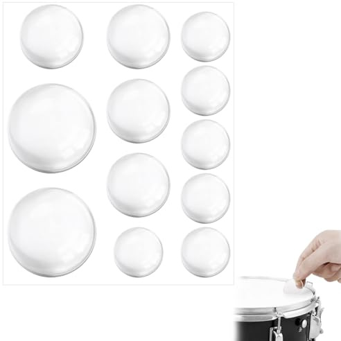 MOLZINY 12 Stück Trommeldämpfer Pads Trommel Dämpfer Gele Weiche Silikon Dämpfer Pads Trommel Schalldämpfer Pads Klebend Gel Drum Mute für Drum Sound Control Trommel-Schalldämpfer-Pads