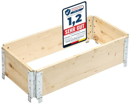 Garronda Orto Rialzato da Esterno – Fioriera in Legno Naturale, Impilabile, Pieghevole, Modulare, per Piante, Fiori, Erbe, Frutta e Verdura 1 Pezzo 80x40x20 cm GD-0141