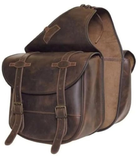 EQUIEMPRESS Satteltasche aus echtem Rindsleder für Western Trails, mit Schnitzereien, Größe: 25,4 cm L x 25,4 cm B x 8,9 cm AZ-01