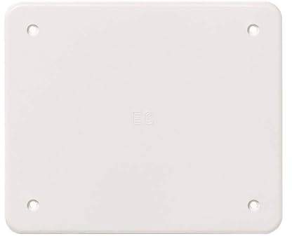 Coperchio rettangolare 120x100mm, 12x10cm, bianco RAL9001, ricambio per scatola di derivazione, cassetta a parete per impianto elettrico, viti in acciaio incluse, in plastica ad elevata resistenza