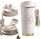 Tasse à Café Personnalisée avec Nom Mug Isotherme Cafe avec Couvercle & Paille Thermos Cafe Isotherme Inox Travel Mug Cadeaux Personnalisés pour Papa, Maman et Amis (Blanc)