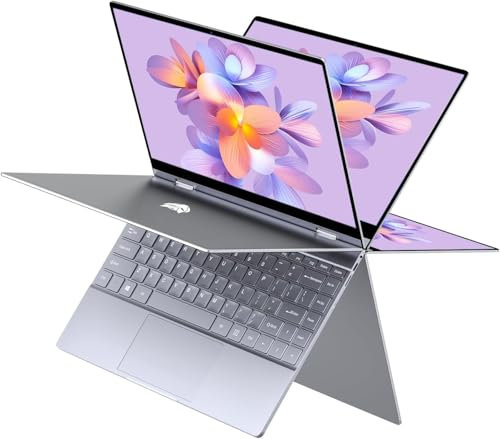 BMAX Ordenador portátil 2 en 1 de 13,3 pulgadas, 12 GB de RAM, 512 GB SSD Celeron N5100, convertible a 360°, pantalla táctil, ordenador portátil Win 11 Pro Laptop Y13 Plus, 1920 x 1080 FHD, BT4.2