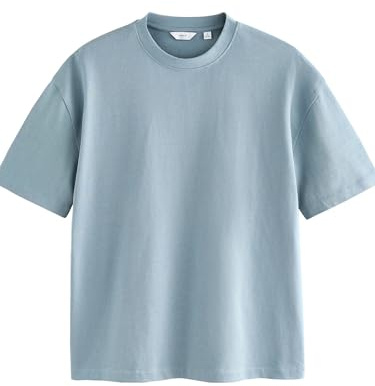 NEXT Herren Lockere Passform Relaxed Fit T-Shirt aus 100% Schwerer Baumwolle Hellblau XL