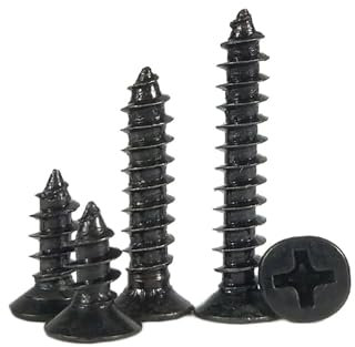 100pcs M3 M3.5 Black Carbon Steel Cross Flat Countersunk Head Self-tapping Mini Screw Electrical/Woood Use(40mm x100pcs,M3.5)