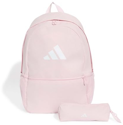 adidas Unisex Pencil Case Backpack, clear pink/white, One Size