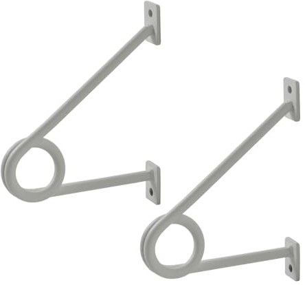SOTECH Rundstabhalterung 120 x 150 x 20 mm Weiß Satin pulverlackiert | für Garderobenstangen bis Ø 30 mm Garderobe Küchenreling uvm.