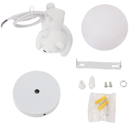 Naroote Mond-Pendelleuchte, 3D-Gedruckter Mond-Lampenschirm, Deckenleuchte mit Schlafendem Bären-Design, Stilvolle Hängelampe für Das Schlafzimmer, überraschung für Café, Hotel