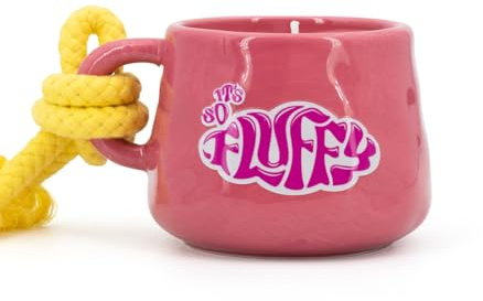 Minions Duftkerze in Tasse mit Kordel (200g) | Fluffy | Wiederverwendbarer Keramikbecher | 40h Brenndauer | Deko & Geschenkidee