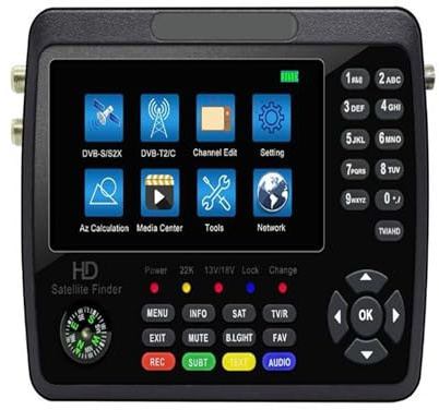 V10 Finder Pro Satellitenfinder for DVB-S/S2/S2X-Empfänger, Sat-Signaldetektor mit 4,3-Zoll-Bildschirm LCD-Display(V10 PRO)