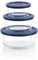 Pyrex Simply Store 3-Pack (2, 4 & 7 Cup) Large Round Glass Food Storage Set with BPA-Free Lids, Dishwasher, Microwave & Freezer Safe