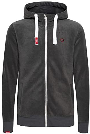 !Solid SDLoki Herren Sweatjacke Fleecejacke Jacke mit Kapuze Kordelzug Rippbündchen Reißverschluss Eingrifftaschen Regular fit, Größe:L, Farbe:Dark Grey (2890)