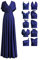 72styles Infinity Kleid mit Bandeau, wandelbares Brautjungfernkleid, lang, Übergröße, Mehrwege-Kleid, Twist-Wickelkleid, Mitternachtsblau, Einheitsgröße