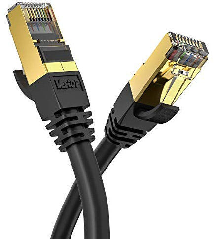 VEEtOP Cavo Ethernet LAN Cat 8 RJ45 per Rete Cavi Internet Alta Velocità 40 Gbps / 2000 MHz (12m)