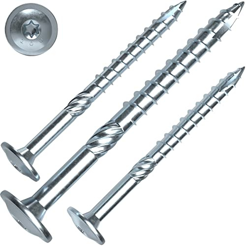 Tellerkopfschrauben PanelFix 8 x 400 mm, EU-Zulassung, 50 Stück, hell verzinkt