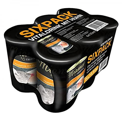 MIAMOR - Vitaldrink | Leckerer Drink für ausgewachsene Katzen zur Förderung der Flüssigkeitsaufnahme. Ergänzungsfutter in der Dose zur Unterstützung der Nierenfunktion | Trinkfein mit Huhn 4x6x135ml