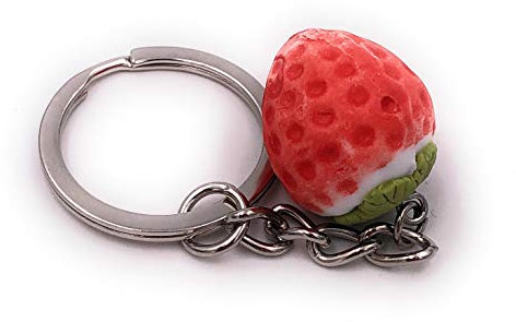 H-Customs Erdbeere Obst Sommer Silber besonderer Schlüsselanhänger Anhänger