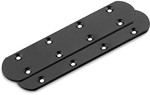 STARVAST 12 Pack Straight Steel Brace, Straight Corner Bracket, 170mm x 38mm x 3mm, Mending Joining Plates Repair Fixing Bracket Connector, Black Tone, Round End, 8 Holes