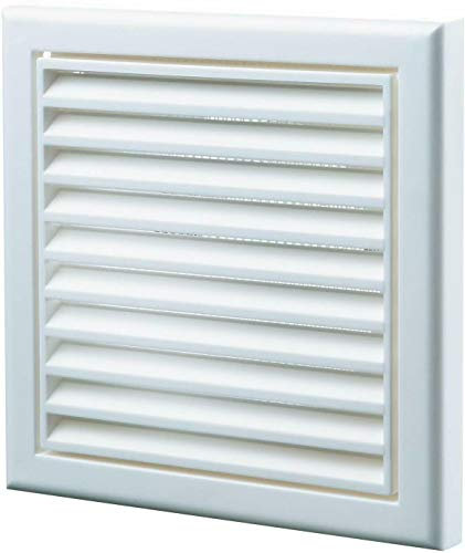 125 mm Dia Easy to Fit Anti Insect Fly Mesh Weatherproof Louvred External Wall Mounted Grille Vent for Extractor Fan Ventilation Cooker Hood Tumble Dryer Bathroom Kitchen Office Workshop MVHR Unit
